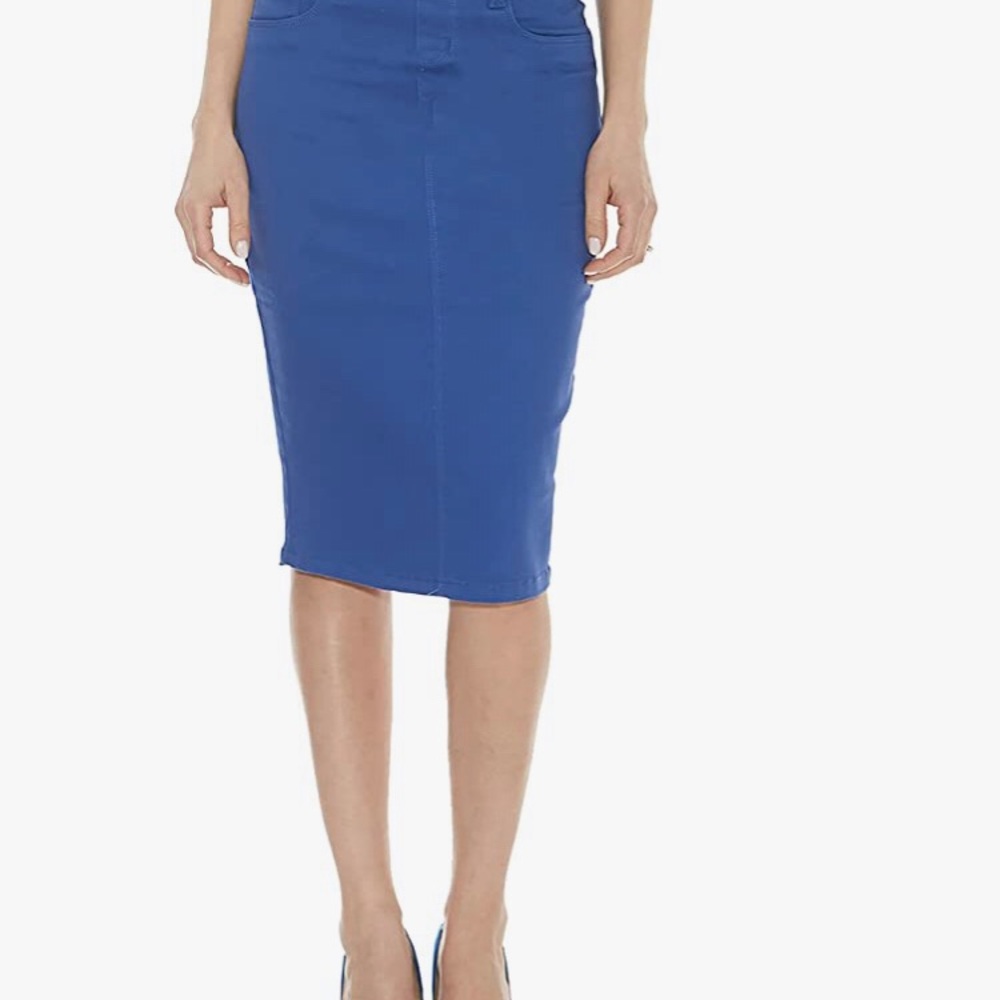 Women’s Blue stretch denim pencil skirt